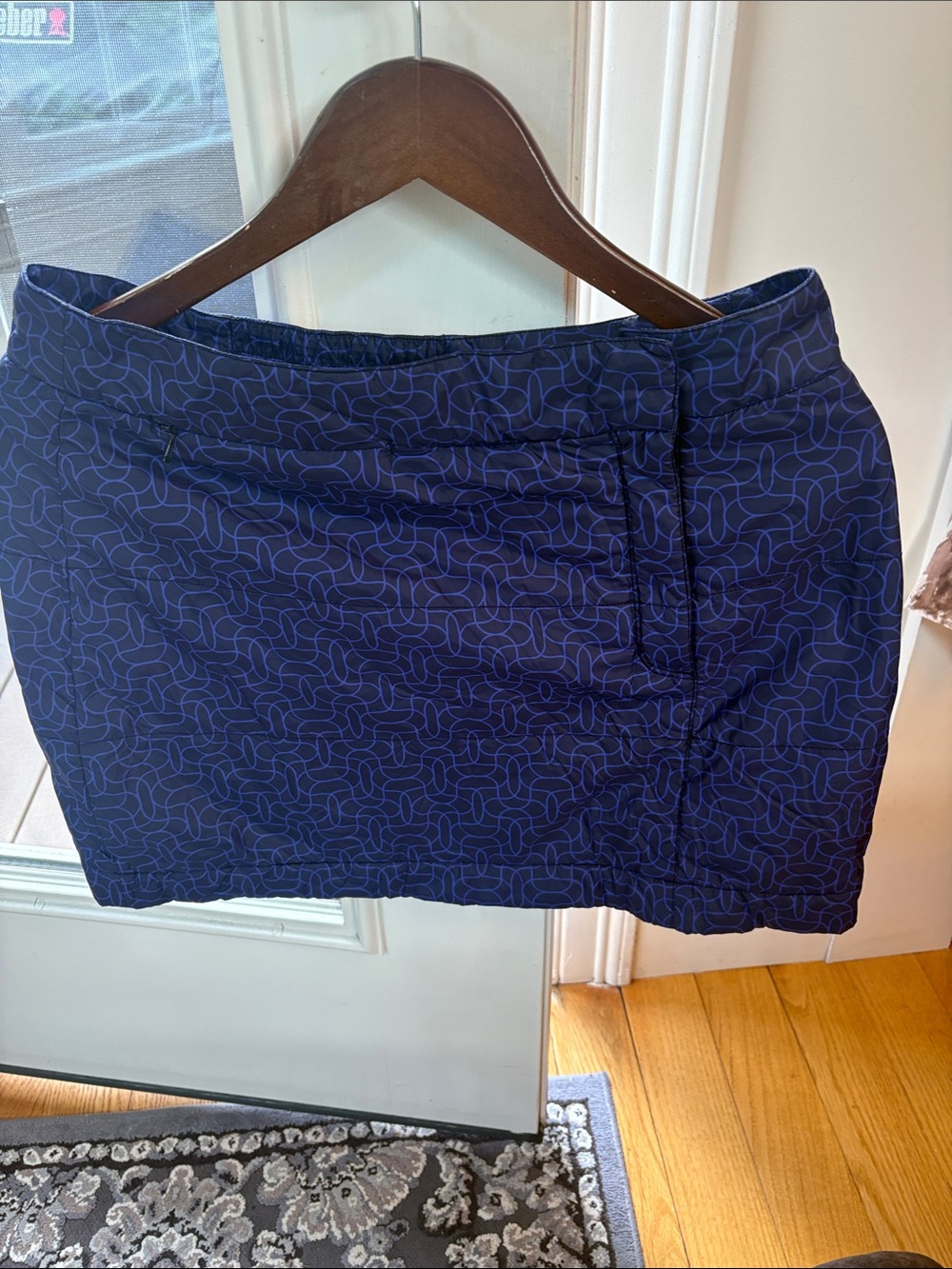 Mountain Hardwear Navy Mini Skirt with Light Blue Geometric Print